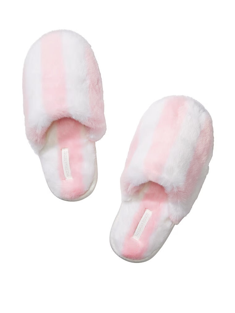 Closed-Toe Faux Fur Slippers