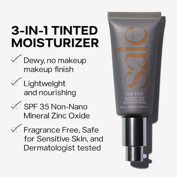 Slip Tint – Lightweight Tinted Moisturizer with Mineral Zinc SPF 35 and Hyaluronic Acid