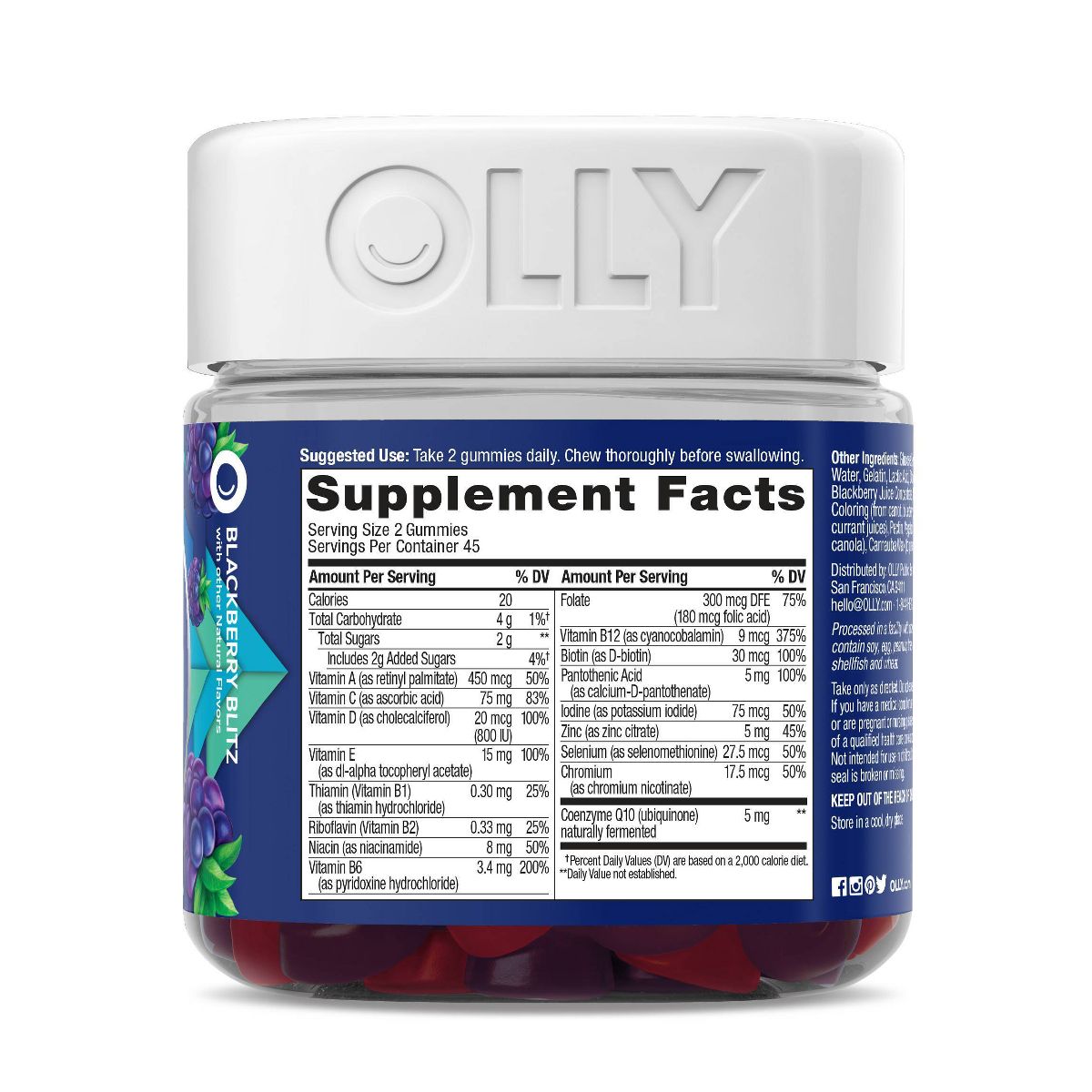 OLLY Men's Multivitamin Gummy - Blackberry Blitz