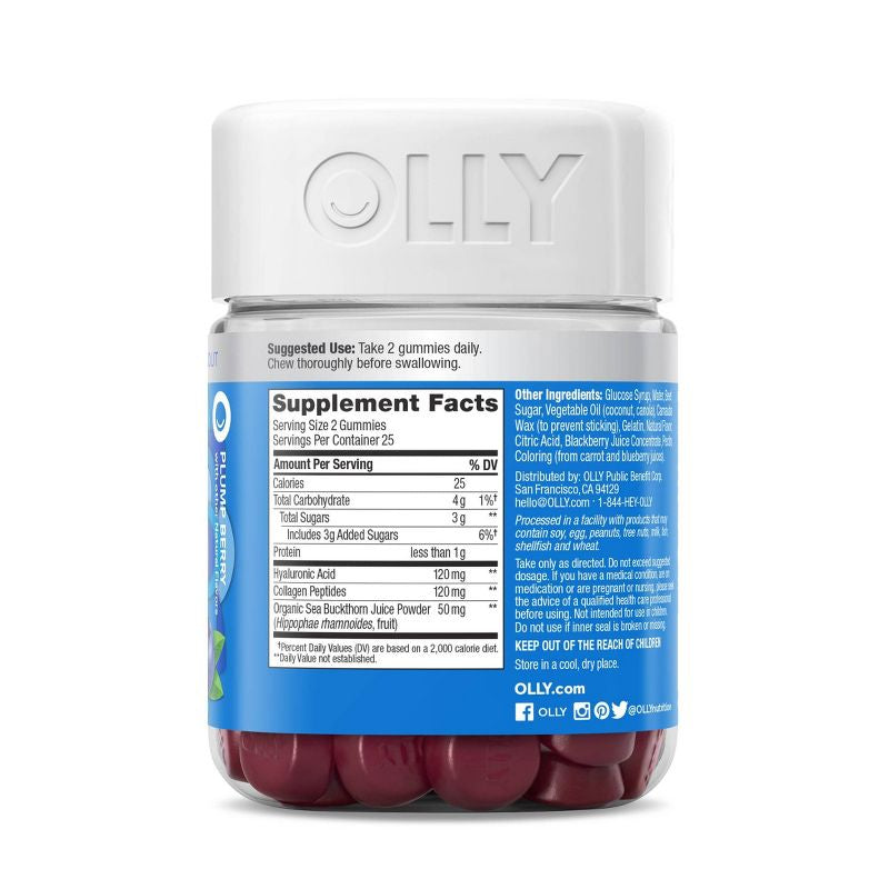 OLLY Glowing Skin Collagen Chewable Gummies - Berry