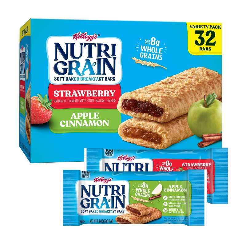 Nutri-Grain Soft Baked Breakfast Bars Value Pack - Strawberry and Apple Cinnamon