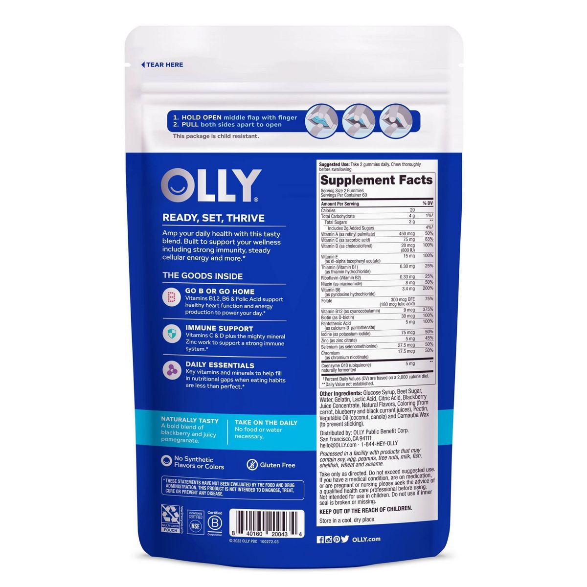 OLLY Men's Multivitamin Gummy - Blackberry Blitz