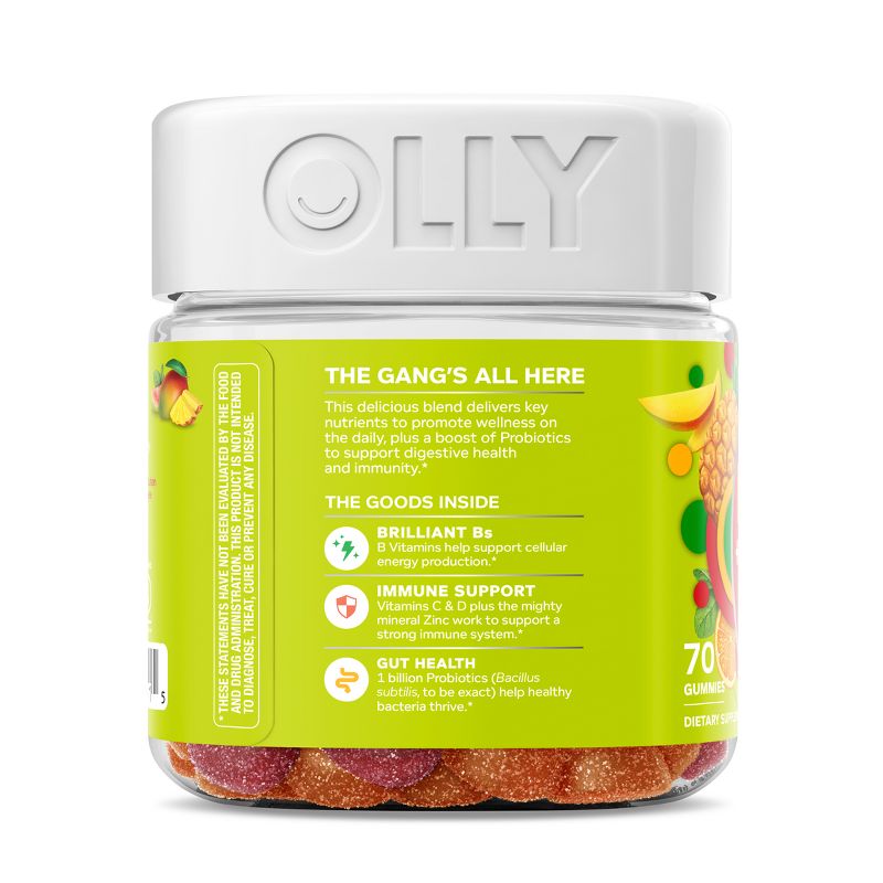 OLLY Adult Multivitamin + Probiotic Supplement Gummies