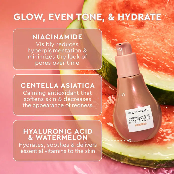 Watermelon Glow Niacinamide Hue Drops Sun Glow Serum