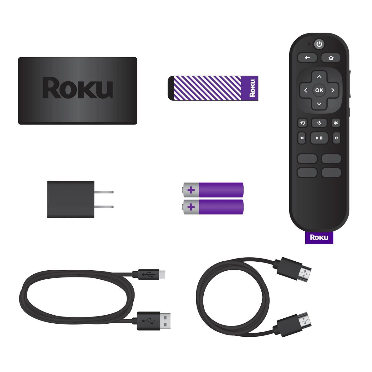 Roku Express 4K+ | Streaming Player HD/4K/HDR with Roku Voice Remote with TV Controls and Premium HDMI Cable