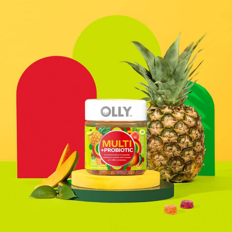 OLLY Adult Multivitamin + Probiotic Supplement Gummies