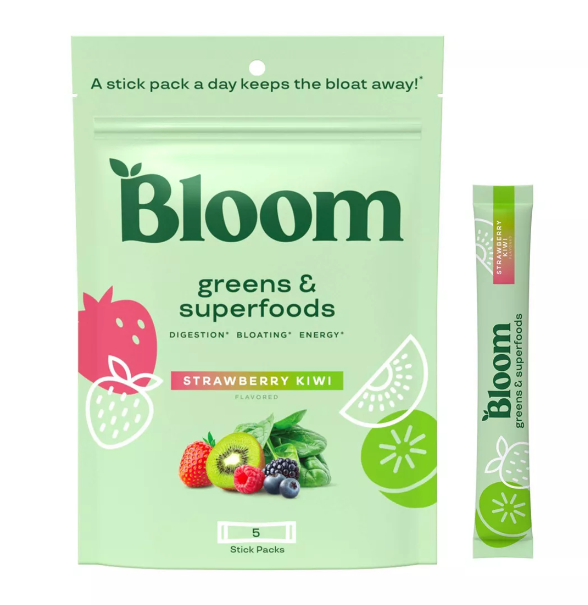 BLOOM NUTRITION Greens and Superfoods Powder Stick Pack 5