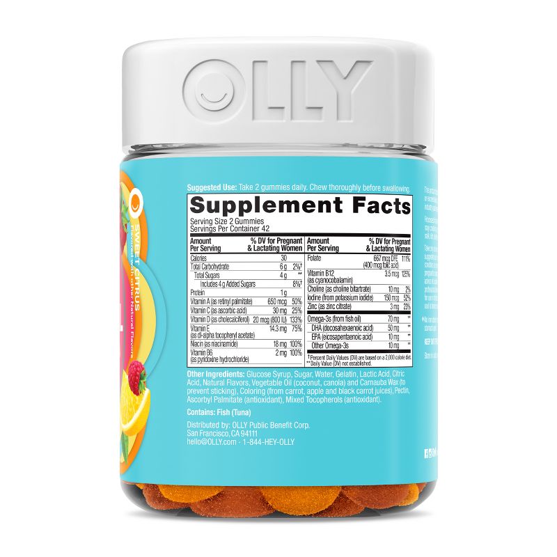 OLLY Essential Prenatal Multivitamin Gummies - Sweet Citrus