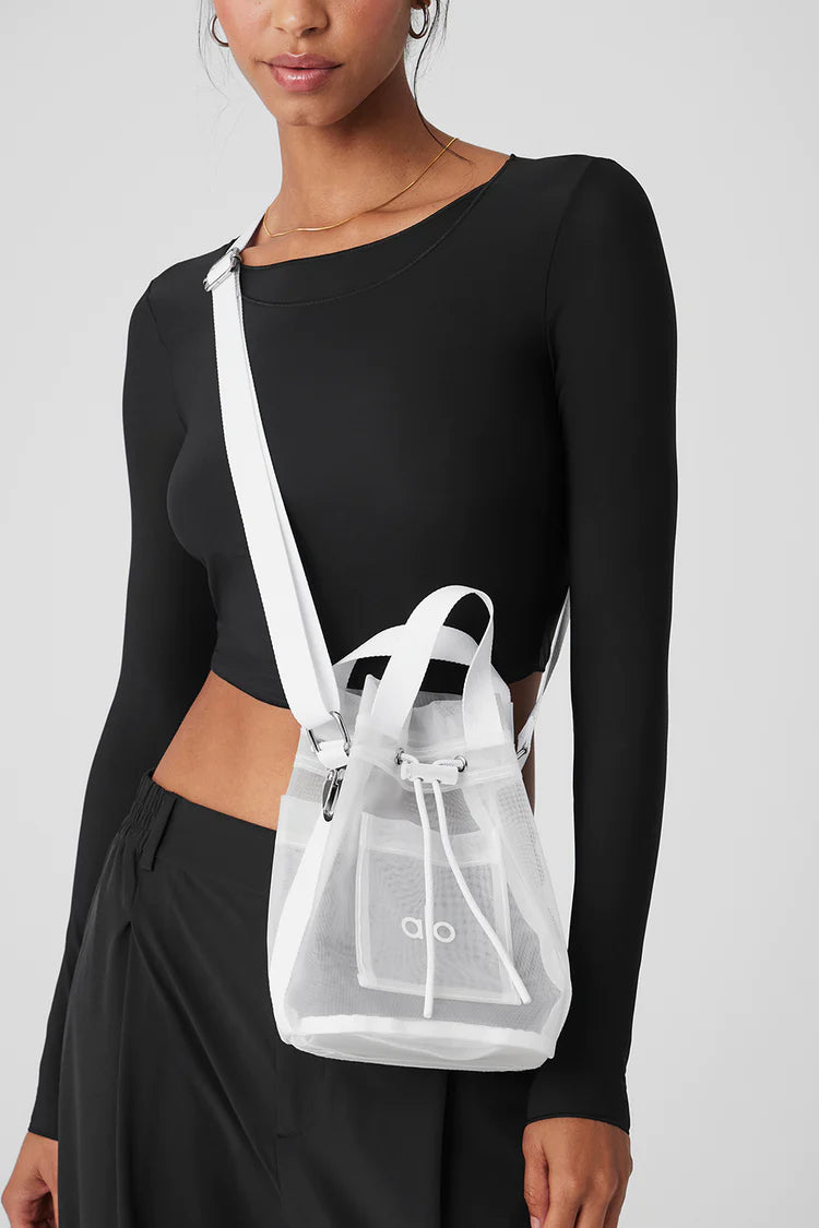 Sheer Cross Body Bucket Bag