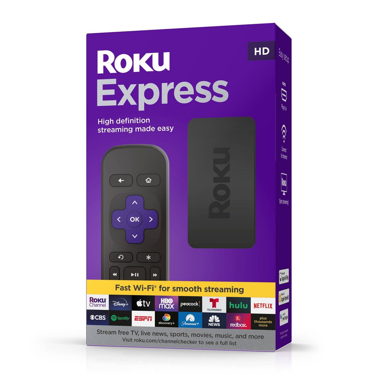 Roku Express HD Streaming Device with High-Speed HDMI Cable, Standard Remote, and Wi-Fi